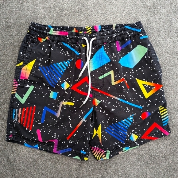 ZOO York 80s 3d print retro vibes swim trunks size Large - Picture 1 of 7